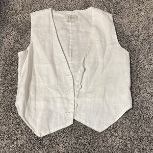 DISSH Elegant White Linen Top